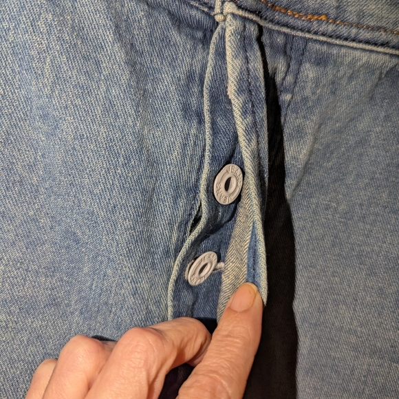 Blue and Red Slim Jeans with Distressed Style - Picture 3 of 8